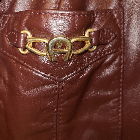 Etienne Aigner Brown Leather Jacket - Picture 8 of 16